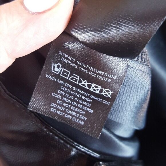 I AM GIA Womens Pants XS Black Slim Leg Faux Leather Skinny Zip Up Trouser Shiny - Picture 7 of 8